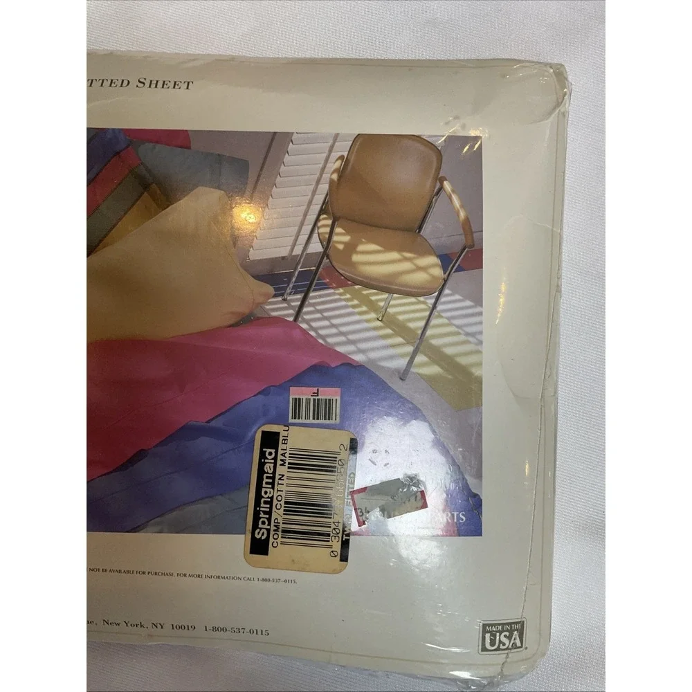 Stay made By Springmaid 100%‎ Cotton Percale Twin Fitted Sheet Malibu Blue